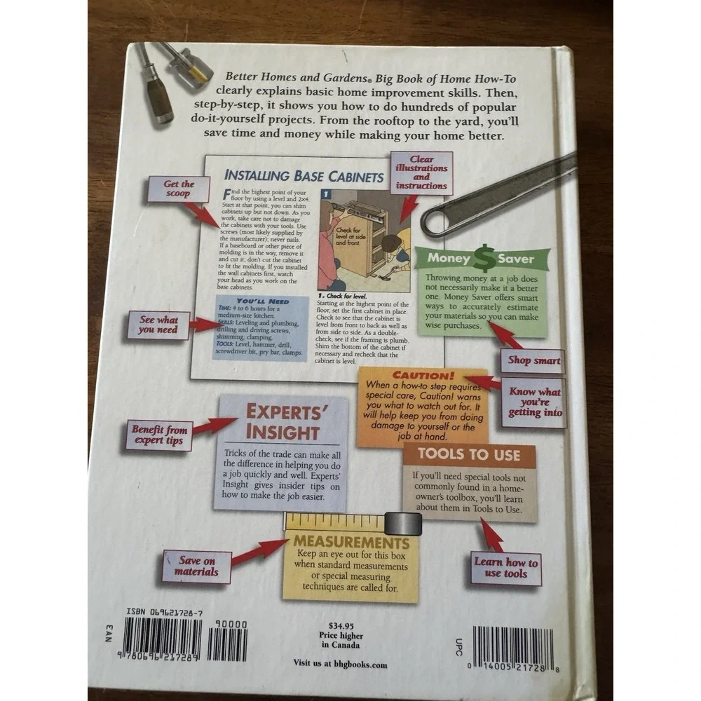 Better Homes and Gardens Big Book of Home How-To Hardcover Illustrated Reference